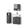 BADMÖBEL-SET Ronco Anthrazit Hochglanz 3 Teile - Anthrazit, Holzwerkstoff (60/95/30cm) - Livinity®