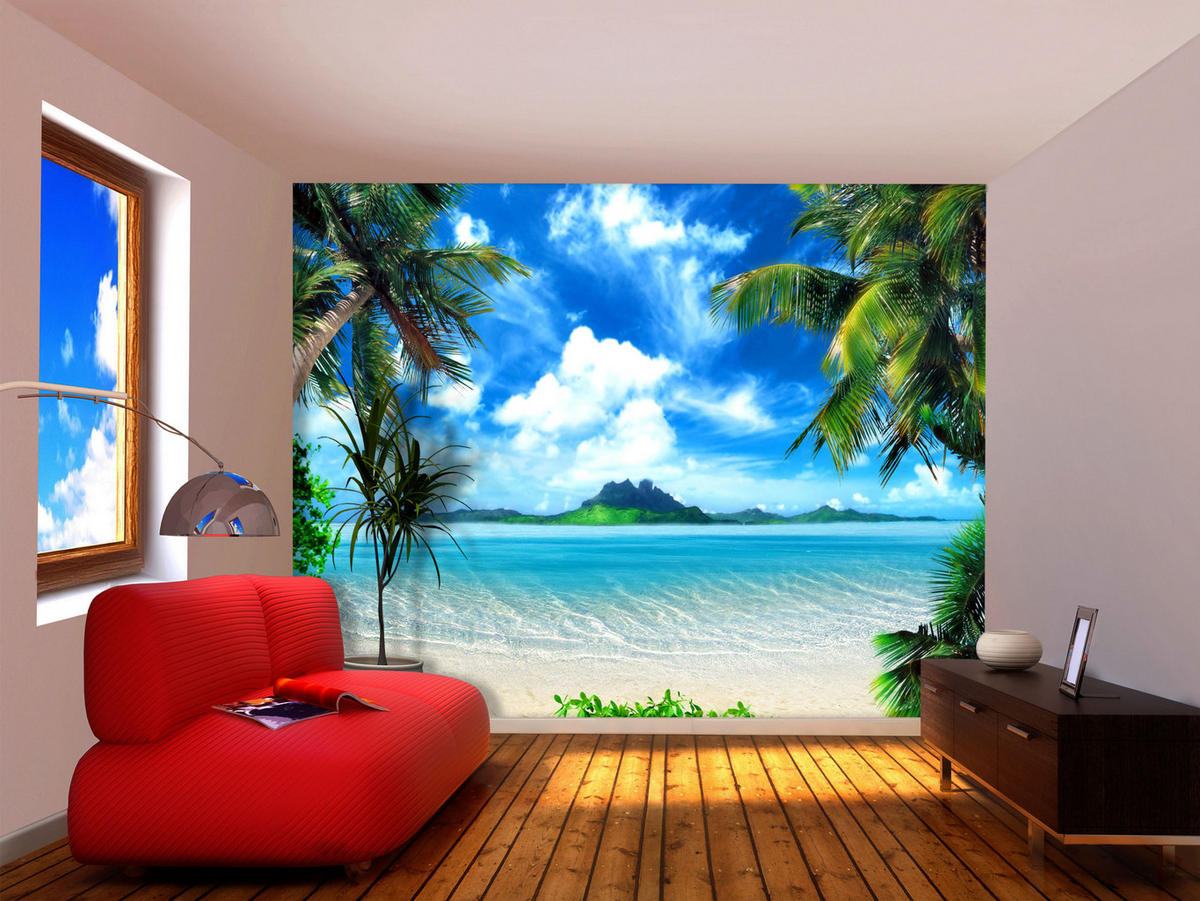 FOTOTAPETE Meerblick 375 x 270 cm - Grün, Papier (375/270cm) - Sanders & Sanders