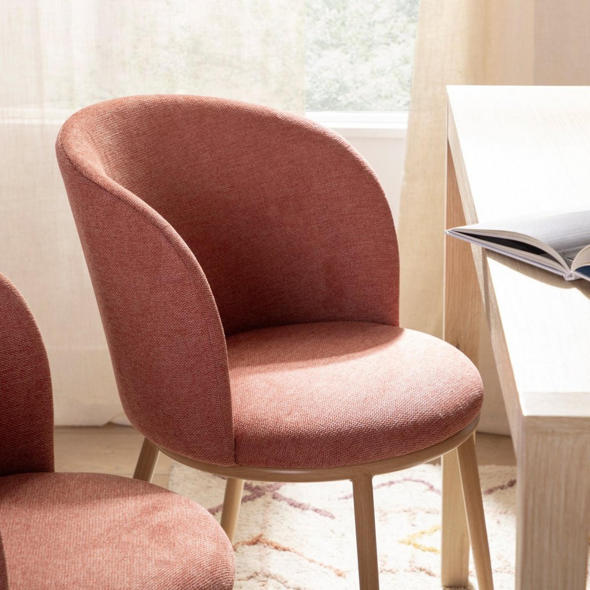 ESSZIMMERSTUHL Nolan Terrakotta / Orange 51 cm x 80 cm 2er-Set - Terracotta, Textil (51/80/57cm)