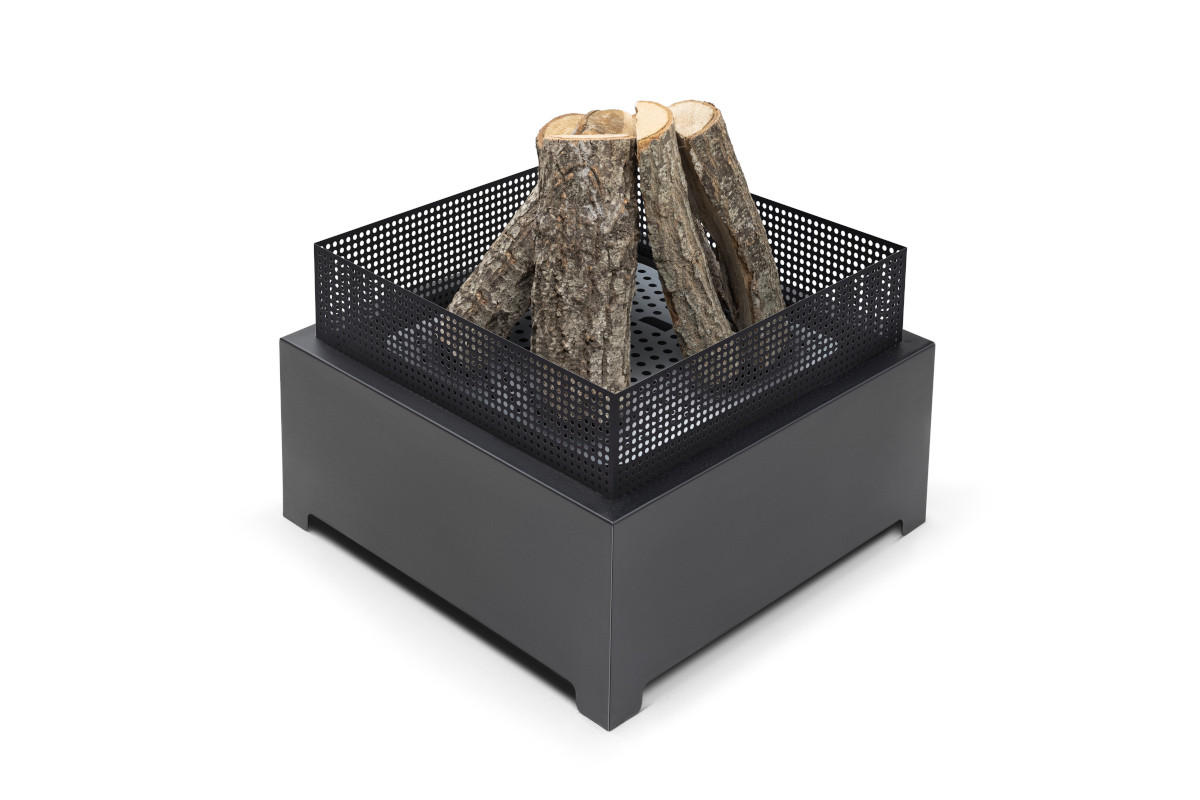 FEUERSCHALE Fireplace Schwarz 55 x 55 x 37 cm 16 kg aus Stahl pulverbeschichtet - Schwarz, Metall (55/37/55cm) - The Favilla