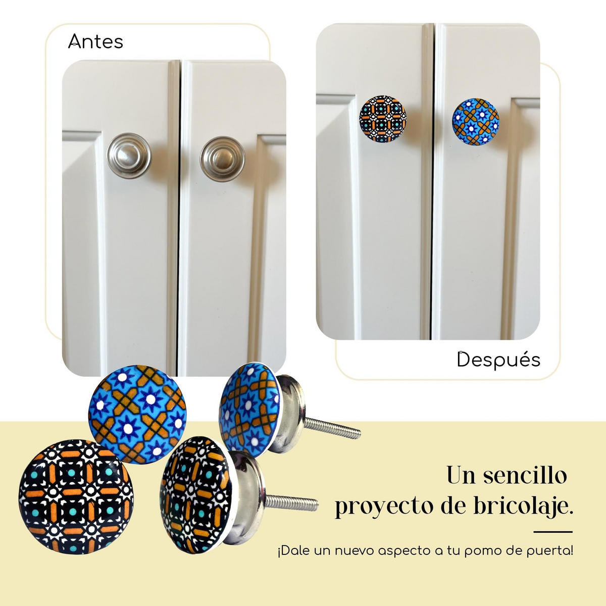 KERAMIKKNÖPFEN Set mit 10 in verschiedenen Farben40 mm Durchmesser - Multicolor, Keramik (4/4/6.9cm) - Nacnic