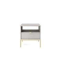 NACHTTISCH Font 54x56x39 cm - Modern Nachtschrank zum Schlafzimmer - EIN praktischer Commode aus Spanplatten - Grau - Grau, Holzwerkstoff (54/56/39cm) - Chilly
