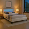 POLSTERBETT MIT LED MIRASOL 120X200 CM - Weiß, Textil (120/200cm) - CARO-Möbel