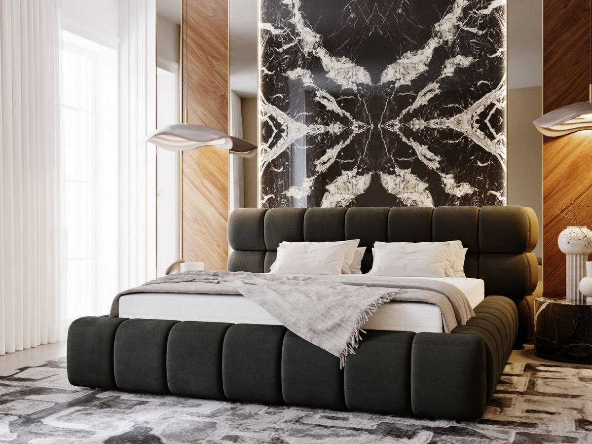 POLSTERBETT Mellow 140x200 Dunkelgrau - Dunkelgrau, Textil (140/200cm) - Graingold