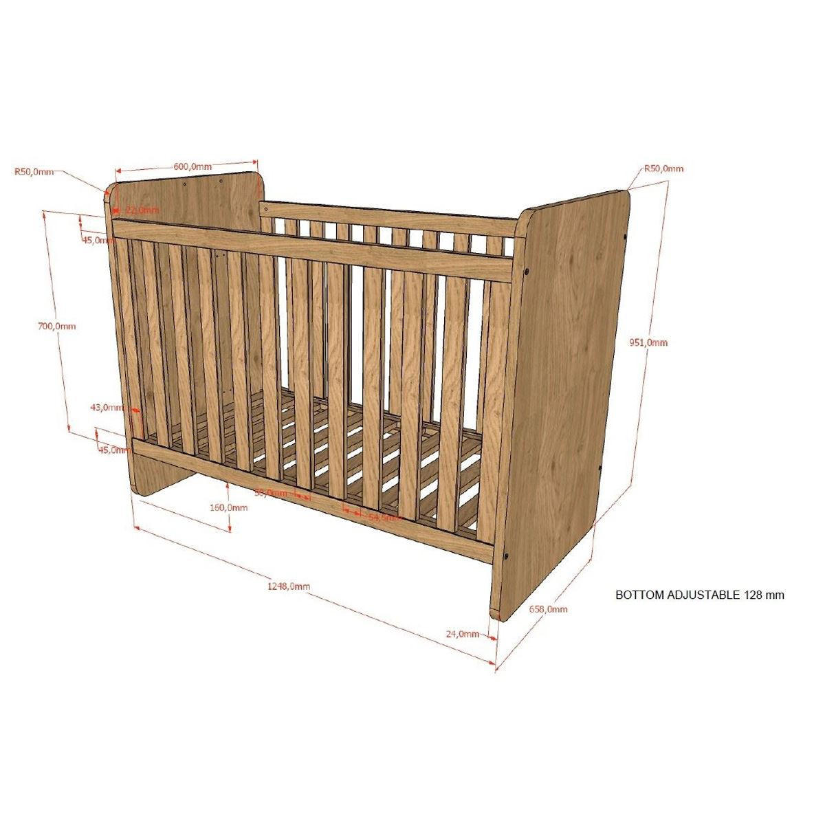 BABYZIMMER Set Keelia Eiche Melamin 4tlg Möbel - Eichefarben, Kunststoff (100/1/200cm) - 58aufmkessel