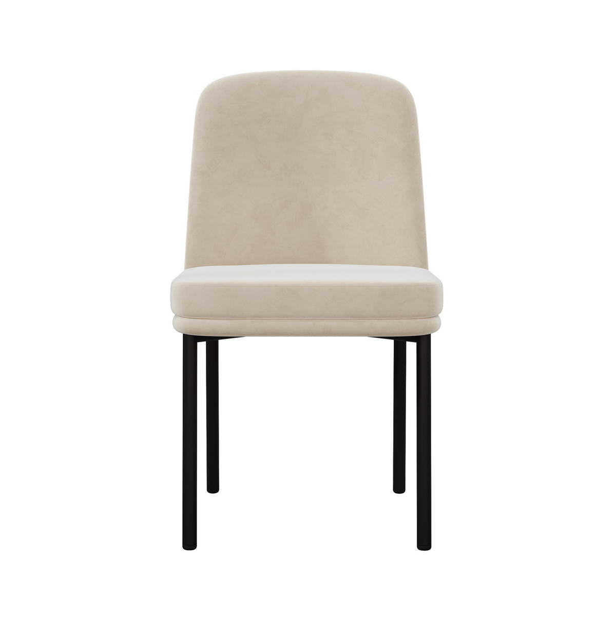 ESSZIMMERSTUHL 2er-Set mit Samtbezug Beige Schwarz - Beige, Metall (53/82/42.5cm) - Meubliv