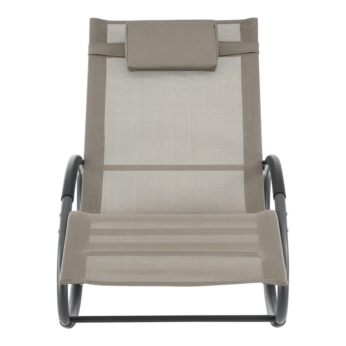 SCHAUKELLIEGE-SET 2 TLG. Almaluez - Beige, Metall (153/80.5/63cm) - [en.casa]