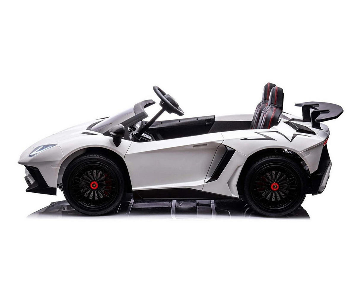 ELEKTROAUTO Lamborghini weiß Aventador SVJ Zweisitzer Stoßdämpfer EVA - Weiß, Kunststoff (176/108/63cm) - Kikka boo