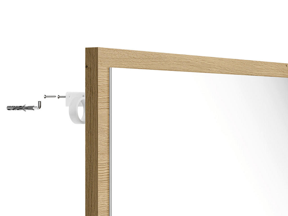 WANDSPIEGEL – 50 cm – Nevio – Eichefarben - Eichefarben, Glas (50/65/2cm) - hi-markt
