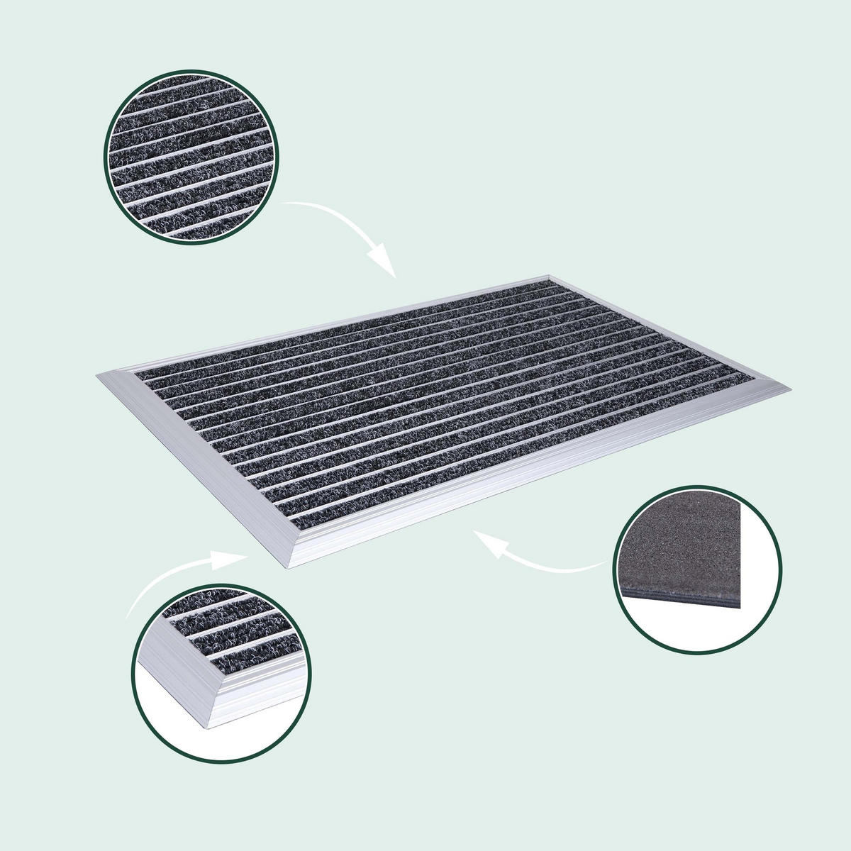 ROHOŽ - viacfarebná, kov/textil (80/50cm) - Relaxdays