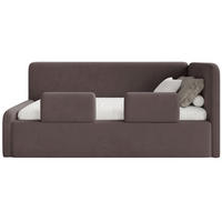 KINDERBETT Fanko Samt Braun 90x200 cm - Schwarz/Braun, Kunststoff/Textil (90/200cm) - Selsey