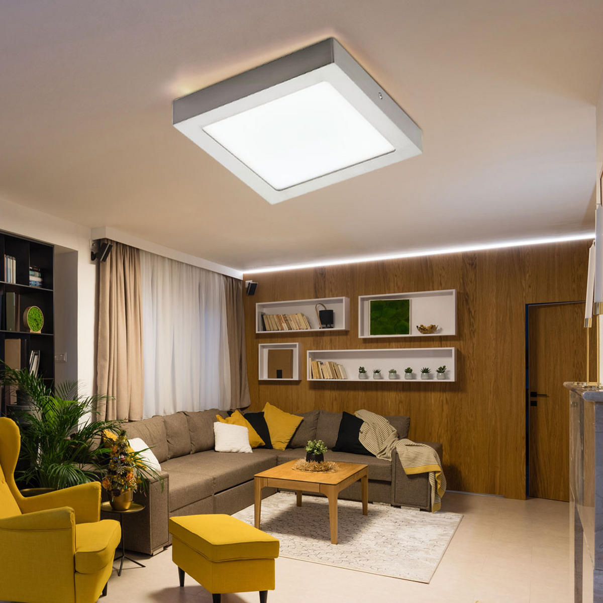 LED DECKENLEUCHTE Metall Silber - Silberfarben, Metall (30/30/3.7cm)