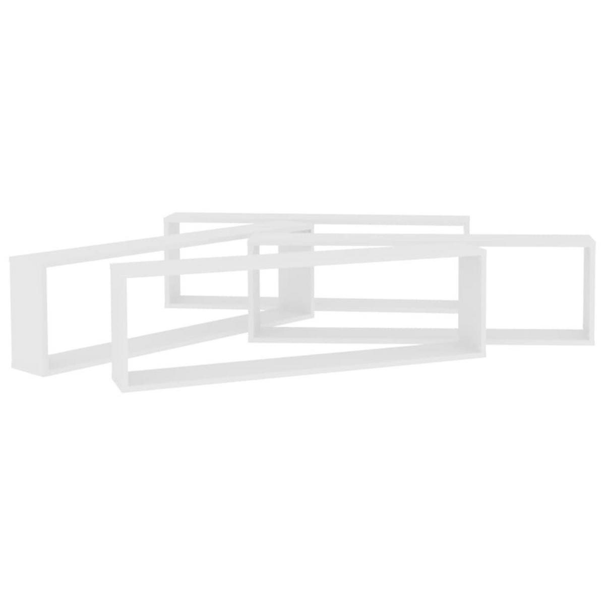 WANDREGALESET 4-tlg. 100/15/30 cm aus Holzwerkstoff Weiß - Weiß, Holz (100/30/15cm) - vidaXL