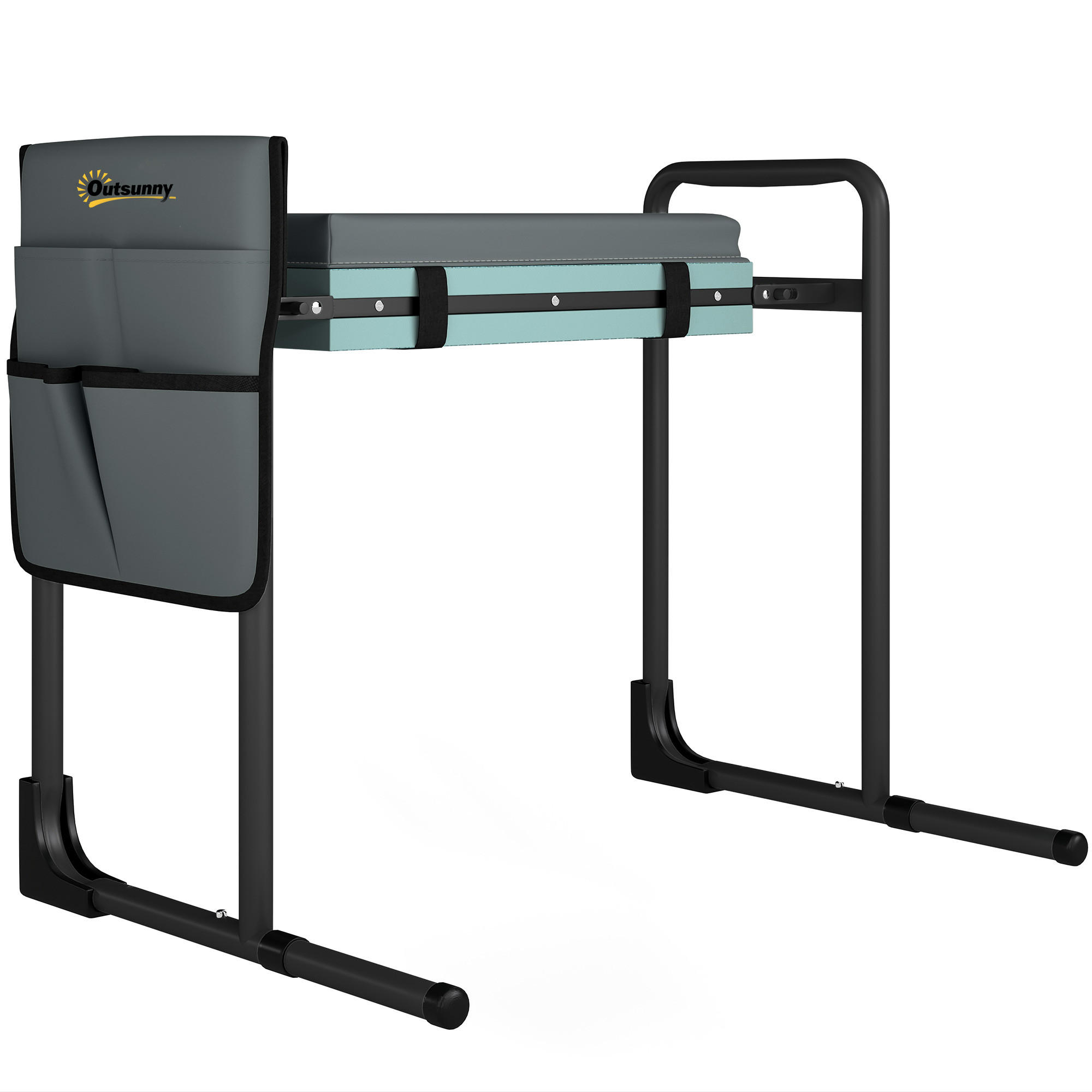 KNIEBANK Stahl EVA Dunkelgrau - Dunkelgrau, Metall (29/50/60.5cm) - Outsunny