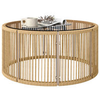 GARTENTISCH DE-13713 mit Glasplatte Braun - Braun, Kunststoff (70/70/33cm) - ComfortXL