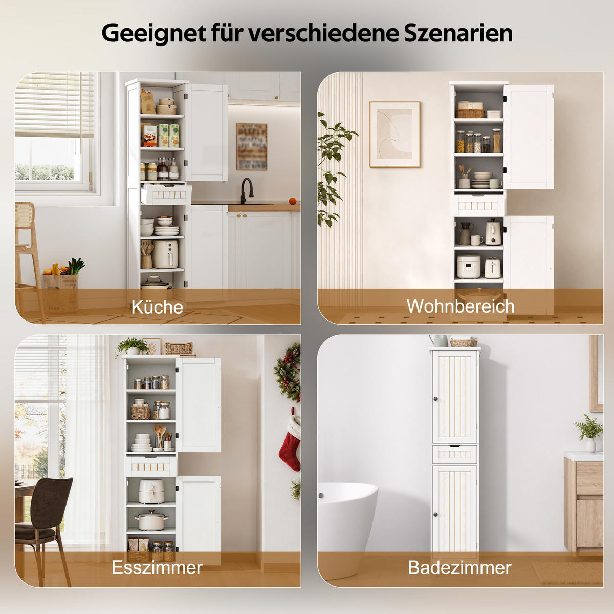 KÜCHENSCHRANK Weiß aus MDF mit Retro-Gittertüren 170 × 40 × 30 cm - Weiß, Holzwerkstoff (40/170/30cm) - Luhomfu