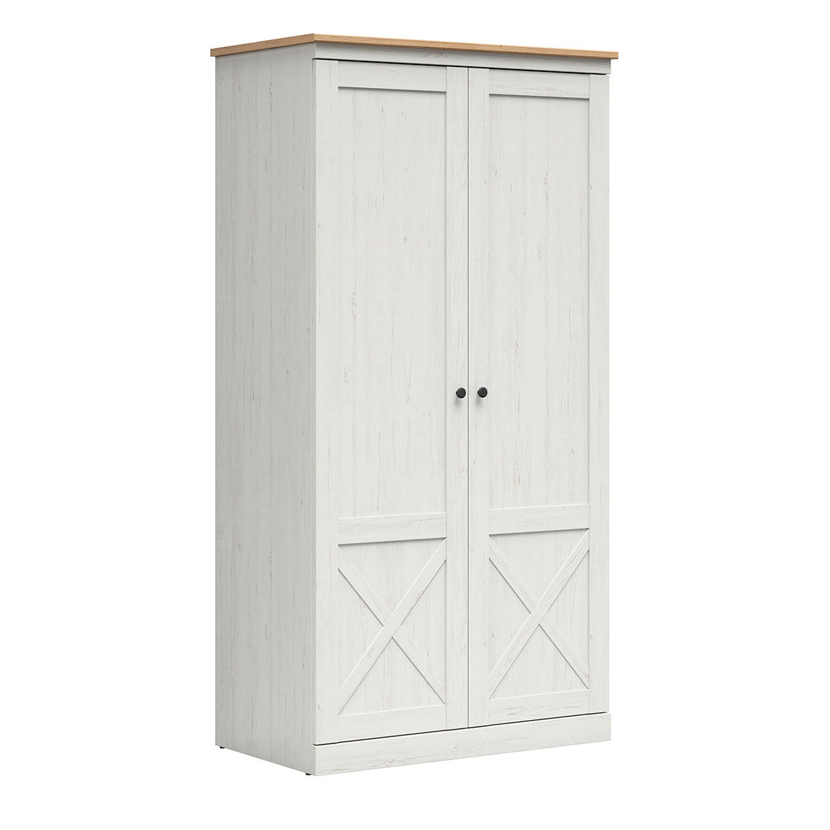 ORMAR 2 vrata Victoria Bijelo i drvo - bijela, drvni materijal (103/201/58cm) - Petits-meubles