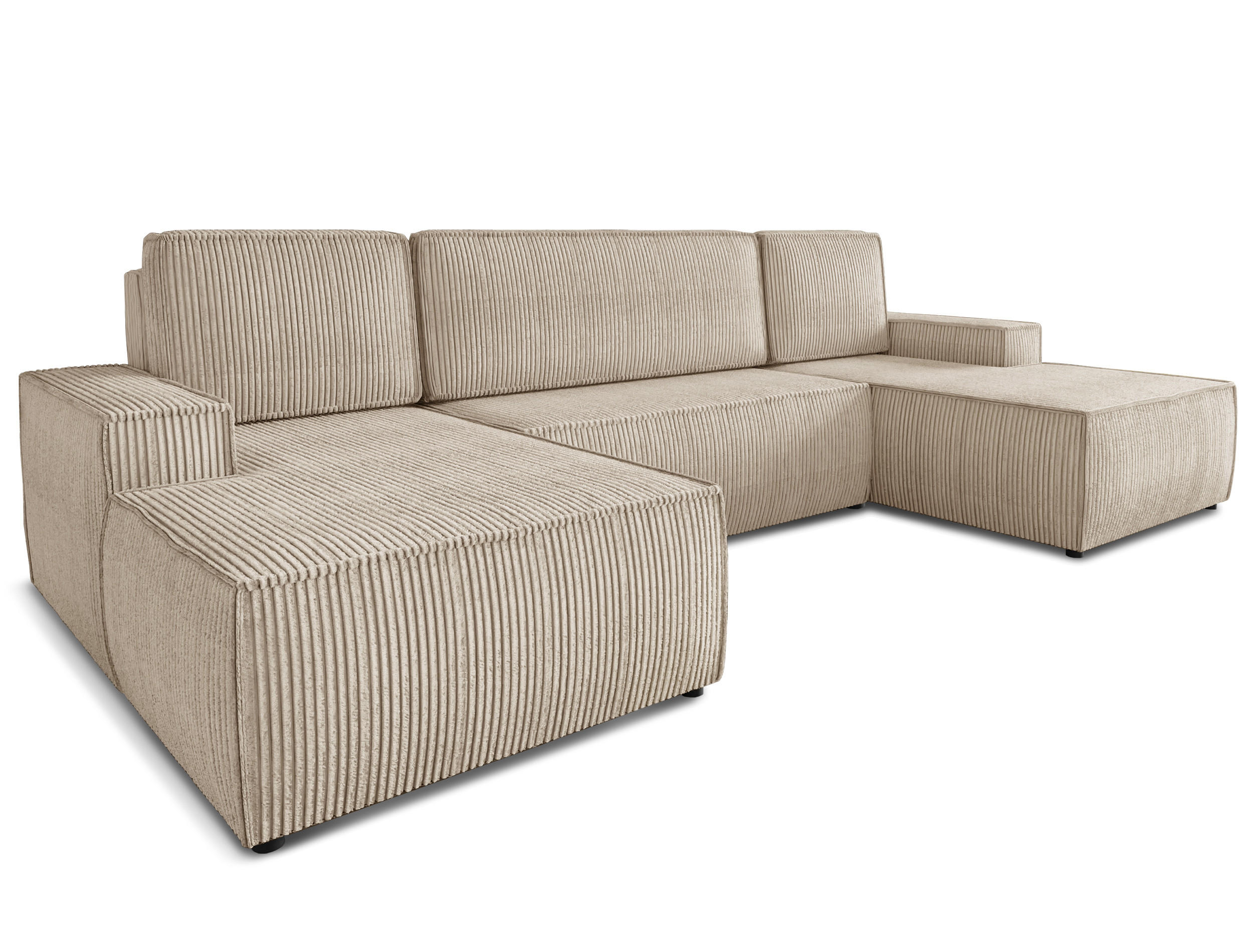 WOHNLANDSCHAFT Totti U - Beige, Holz/Textil (313/85/144cm) - Sofnet