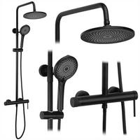 DUSCHGARNITUR Rea Foss Clif Black - Schwarz, Metall (40/18/25cm) - REA