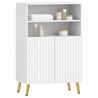 BADEZIMMERSCHRANK mit 2 offenen Fächern Weiß MDF - Weiß, Holzwerkstoff (31.8/93/60cm) - Beauniv