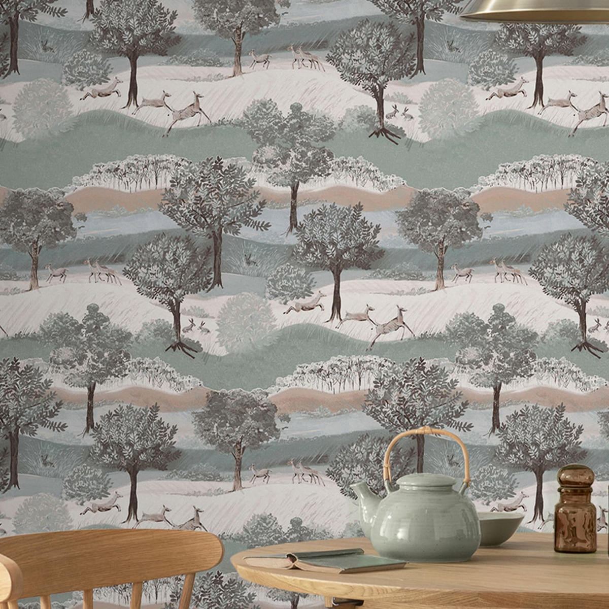 VLIESTAPETE Hartingdon Jade Grün | Grün Rot | Ländlich | 10mx52cm - Grün, Papier/Kunststoff (52/1000cm) - LAURA ASHLEY