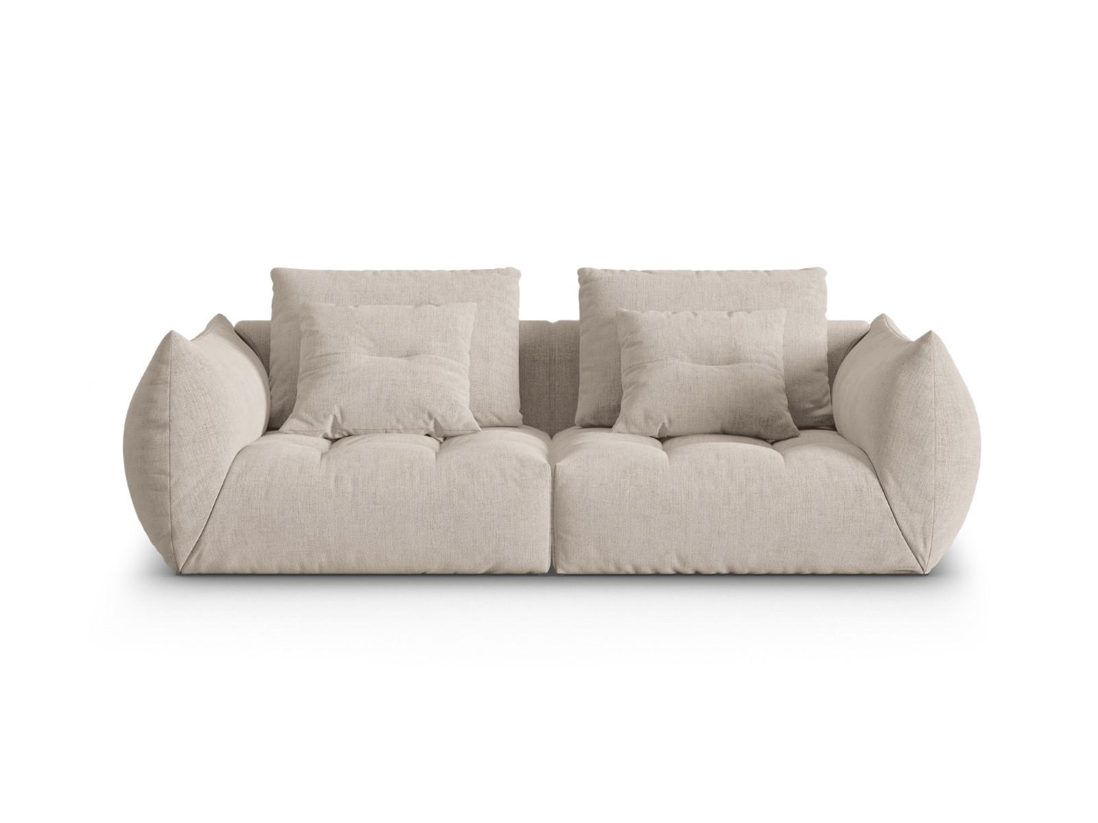 SOFA modular Bloom aus strukturiertem Stoff dunkelbeige 3 Sitzplätze - Mokka, Textil (106/95/232cm) - Micadoni