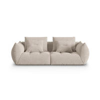 SOFA modular Bloom aus strukturiertem Stoff dunkelbeige 3 Sitzplätze - Mokka, Textil (106/95/232cm) - Micadoni