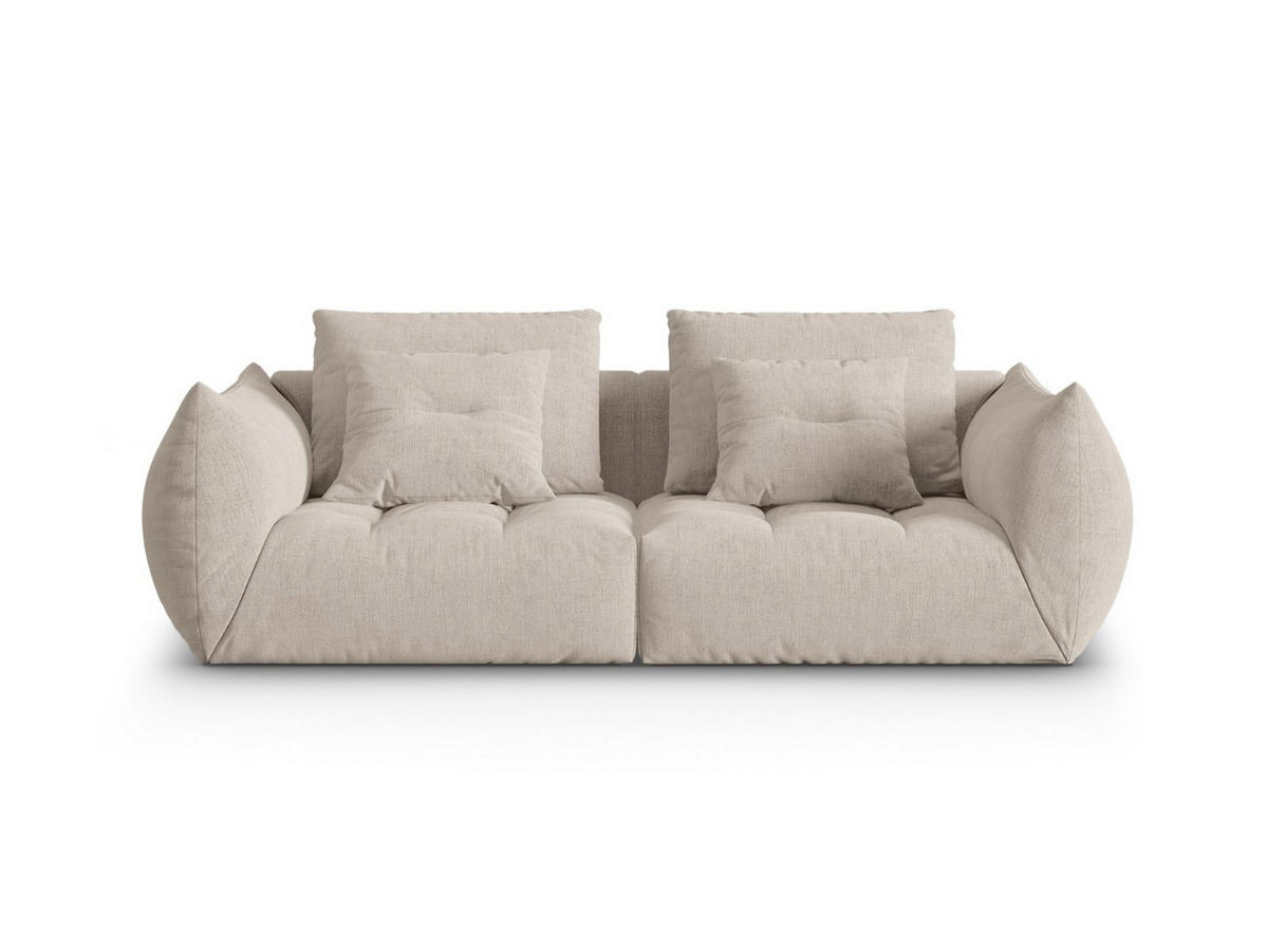 SOFA modular Bloom aus strukturiertem Stoff dunkelbeige 3 Sitzplätze - Mokka, Textil (106/95/232cm) - Micadoni