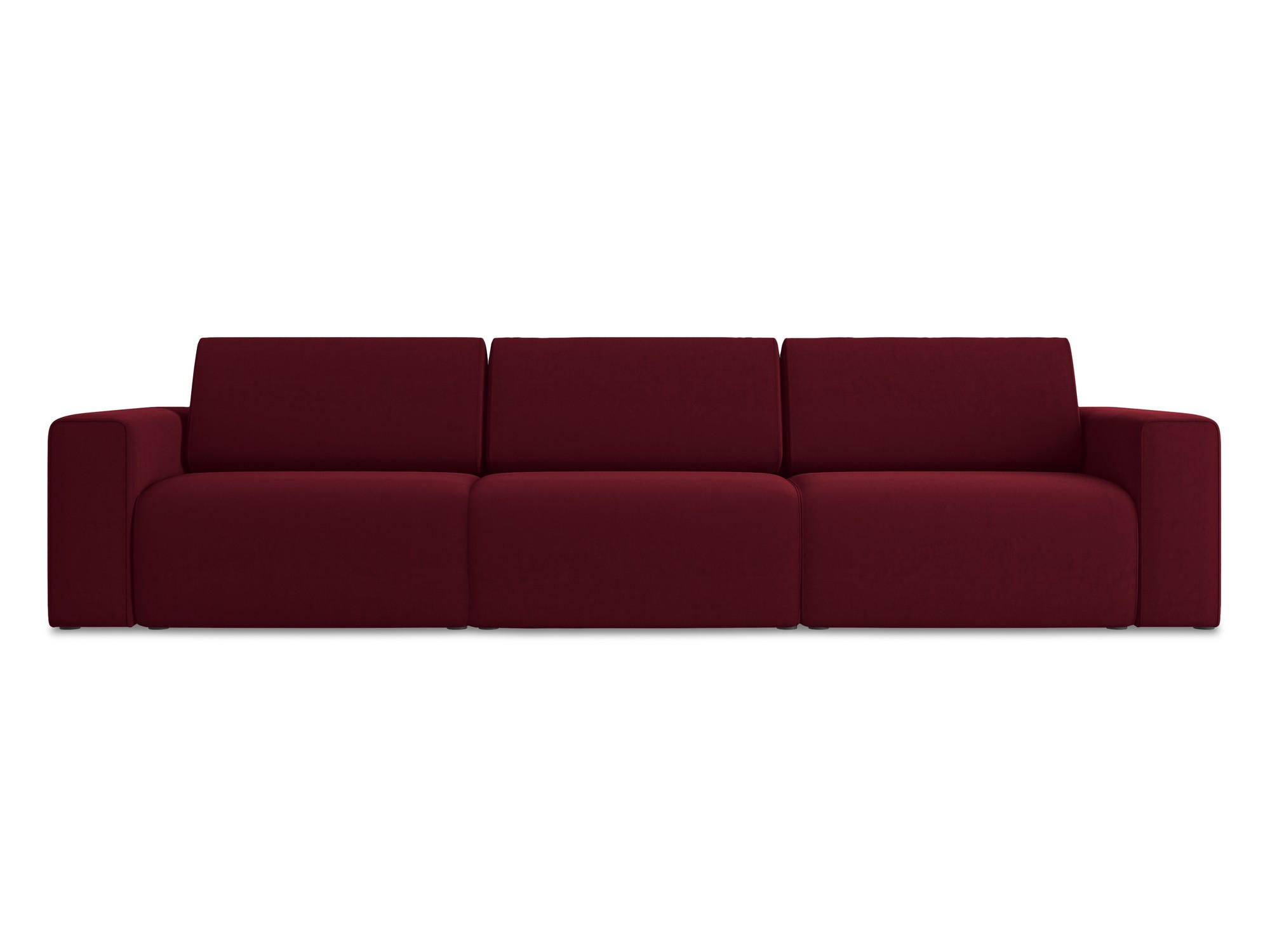 4-SITZER-SOFA Samt Stoff Rot - Bordeaux/Beige, Kunststoff/Textil (314/80/103cm) - Makamii
