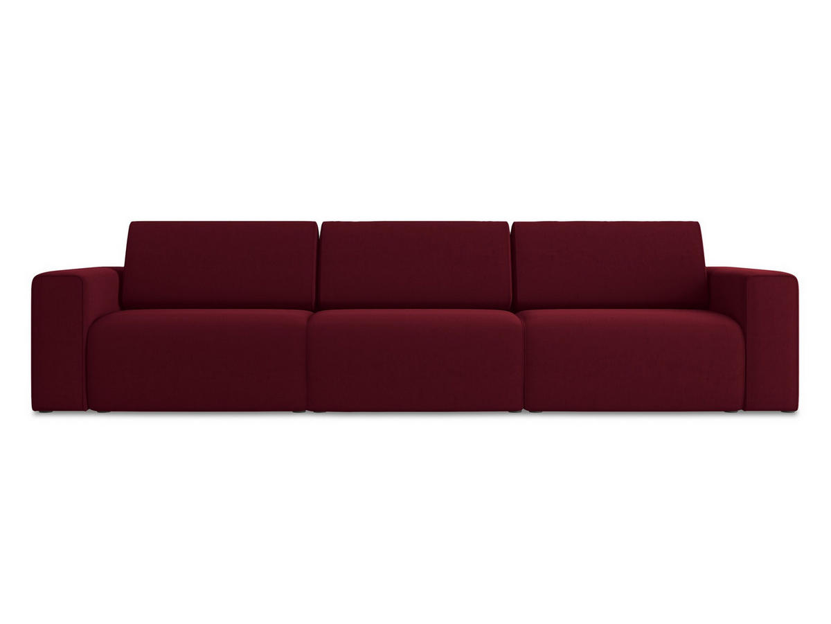 4-SITZER-SOFA Samt Stoff Rot - Bordeaux/Beige, Kunststoff/Textil (314/80/103cm) - Makamii