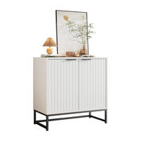 SIDEBOARD Modern 2 Türen Metallgriffe 80x40x80cm Stauraum - Weiß, Holzwerkstoff (40/80/80cm) - FLIEKS