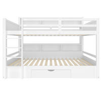 KINDERBETT Weiß Liegefläche 90/200 cm, Etagenbett, Schubladen, Staufächer, Ohne Matratze - Weiß, Holz (90/200cm) - PANGIVO