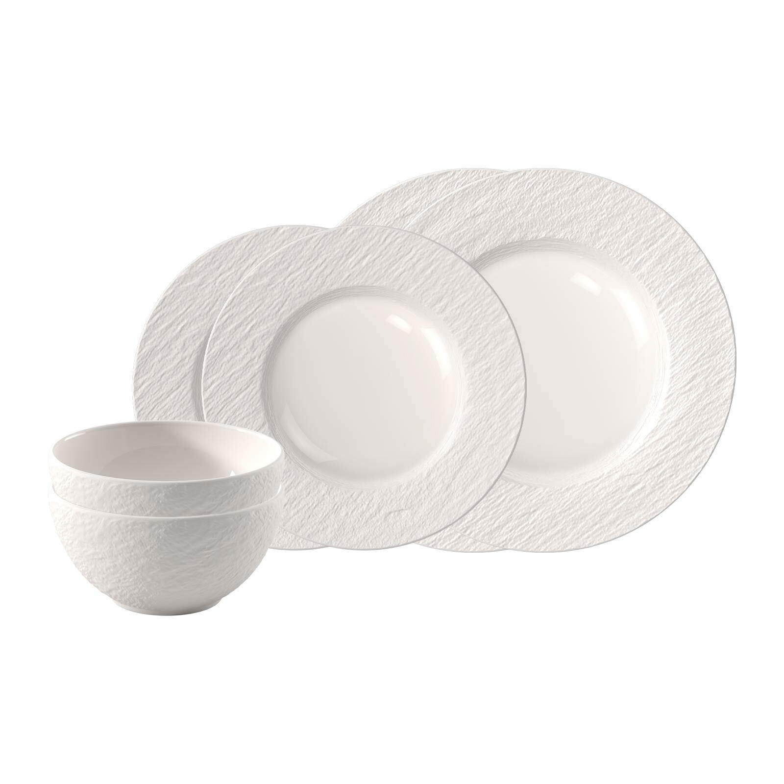 BASIC-SET Manufacture Ice weiß 6er Set - Weiß, Keramik (1/1/1cm) - Villeroy & Boch