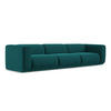 4-SITZER-SOFA Samt Stoff Blau - Blau/Petrol, Kunststoff/Textil (319/70/89cm) - Makamii