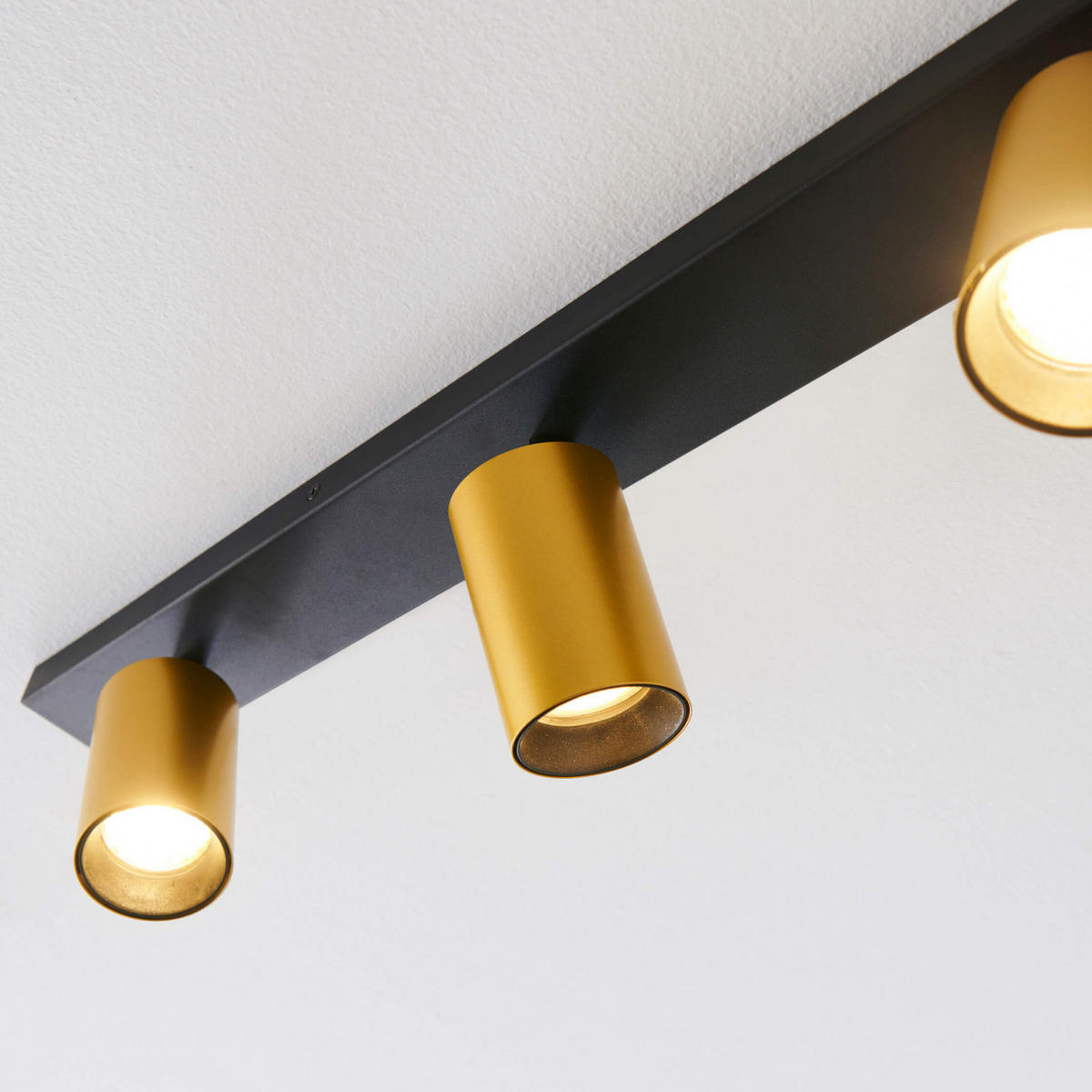 DECKENLEUCHTE Lewis, Schwarz und gold, 80cm - Goldfarben, Metall (80/6/12.7cm) - KOSILUM
