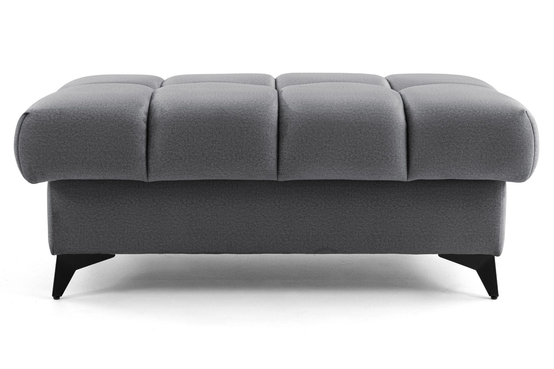 POUF PUDDING 110 x 60 cm Velours Dunkelgrau - Dunkelgrau/Schwarz, Holz/Textil (110/43/60cm) - Muffo