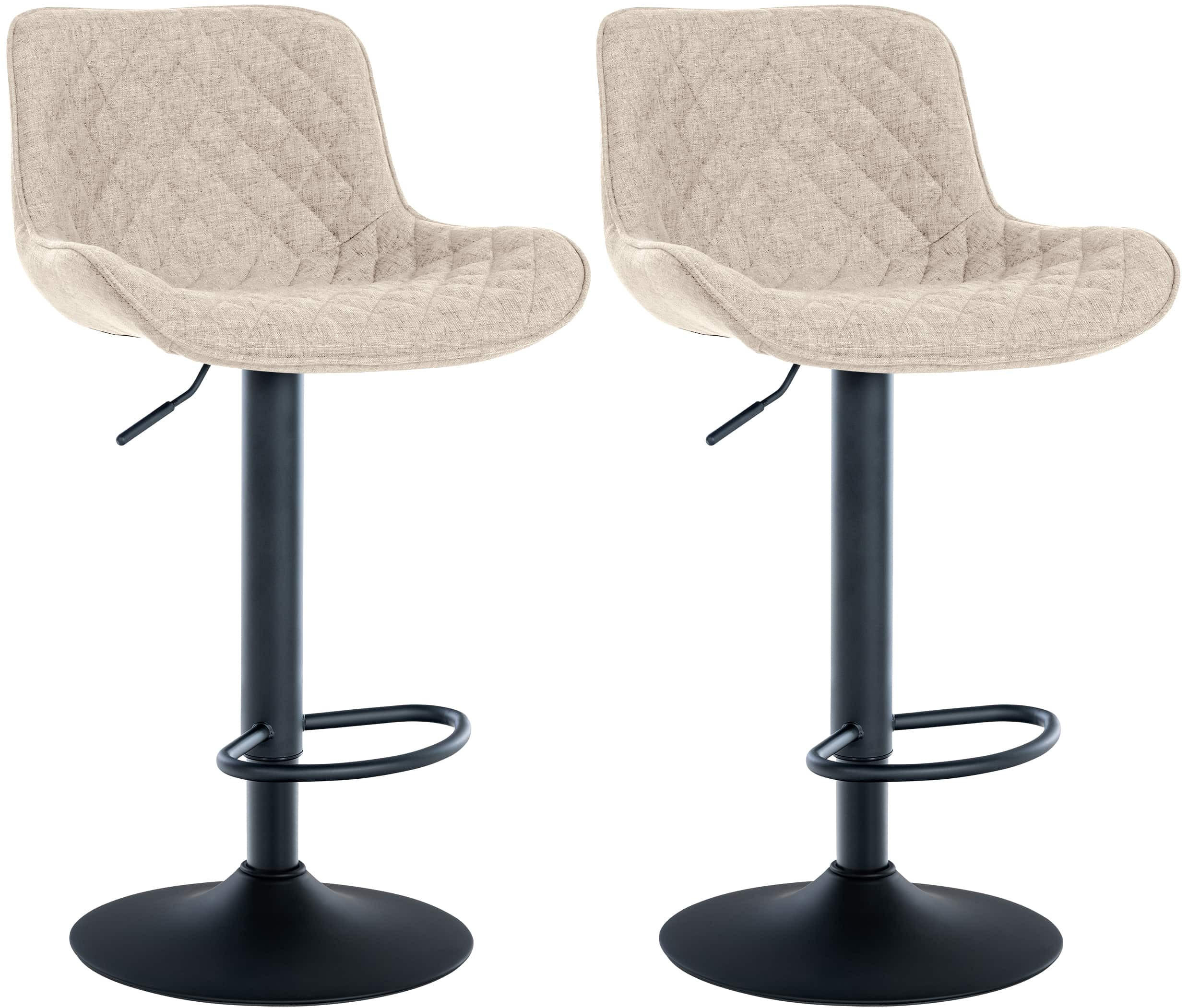 BARHOCKER 2er Set Stoff taupe - Taupe, Textil/Metall (48/81/54cm) - CLP