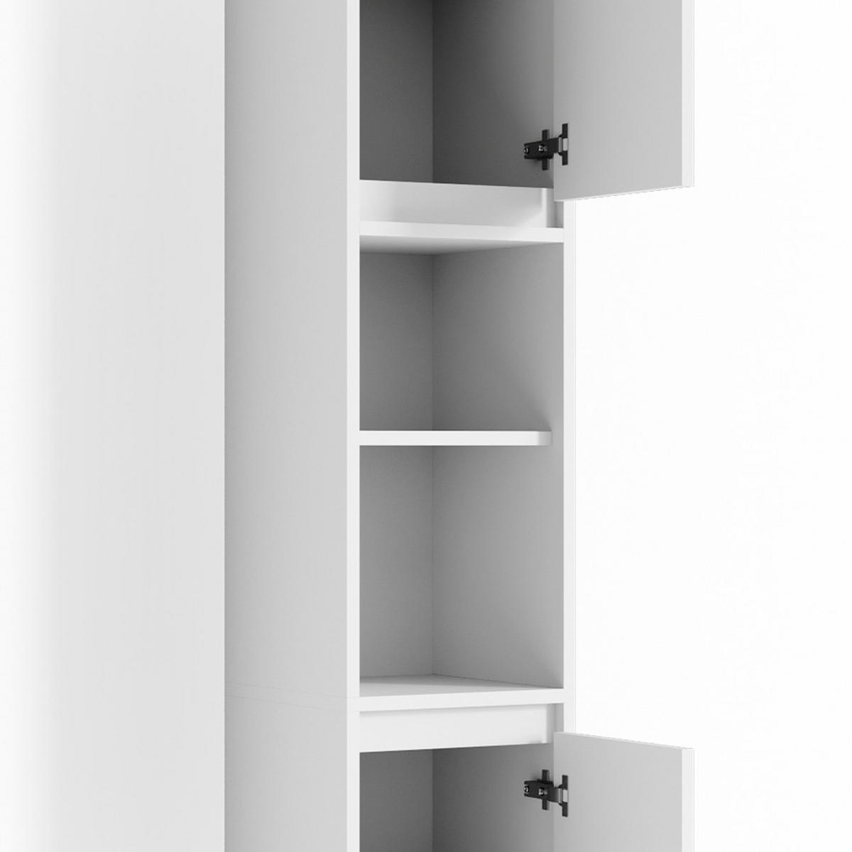 BADSCHRANK Emma Weiß 30 x 190 cm - Weiß, Holzwerkstoff (30/190/30cm) - Vicco