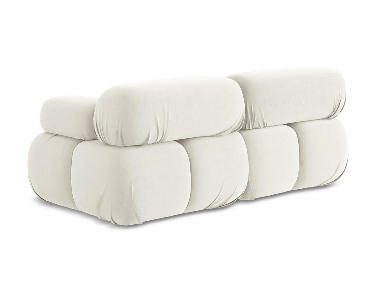 2-SITZER-SOFA Samt Stoff Beige - Beige/Creme, Kunststoff/Textil (190/70/96cm) - Makamii