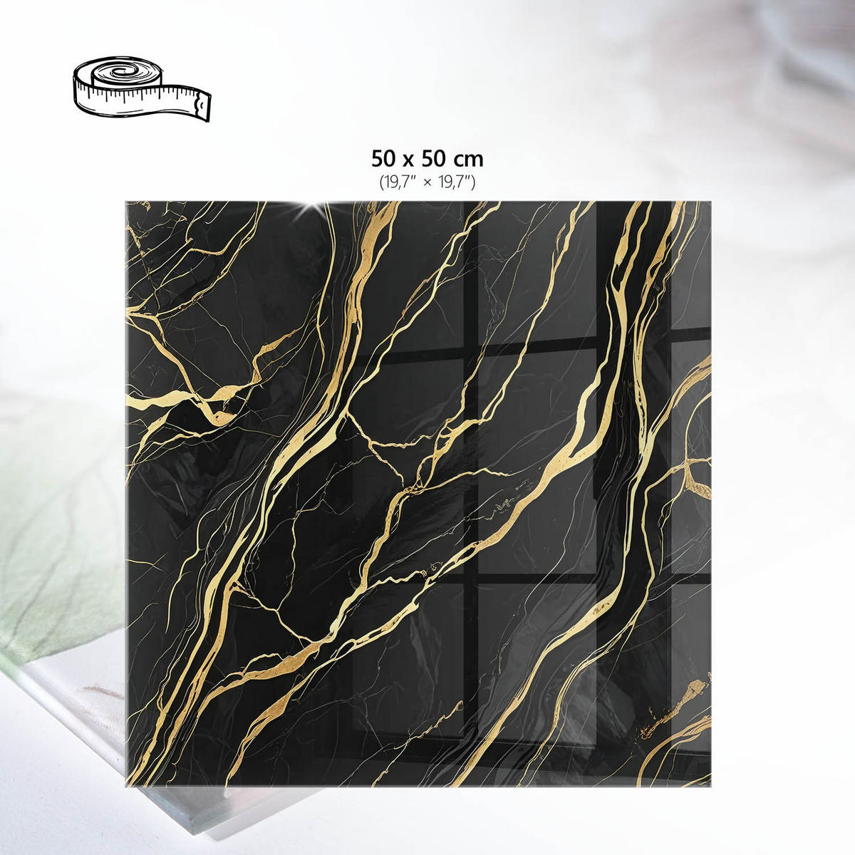 TISCHPLATTE 50x50 cm – Elegante Struktur - Pink, Glas (50/50/0.4cm) - Wallfluent