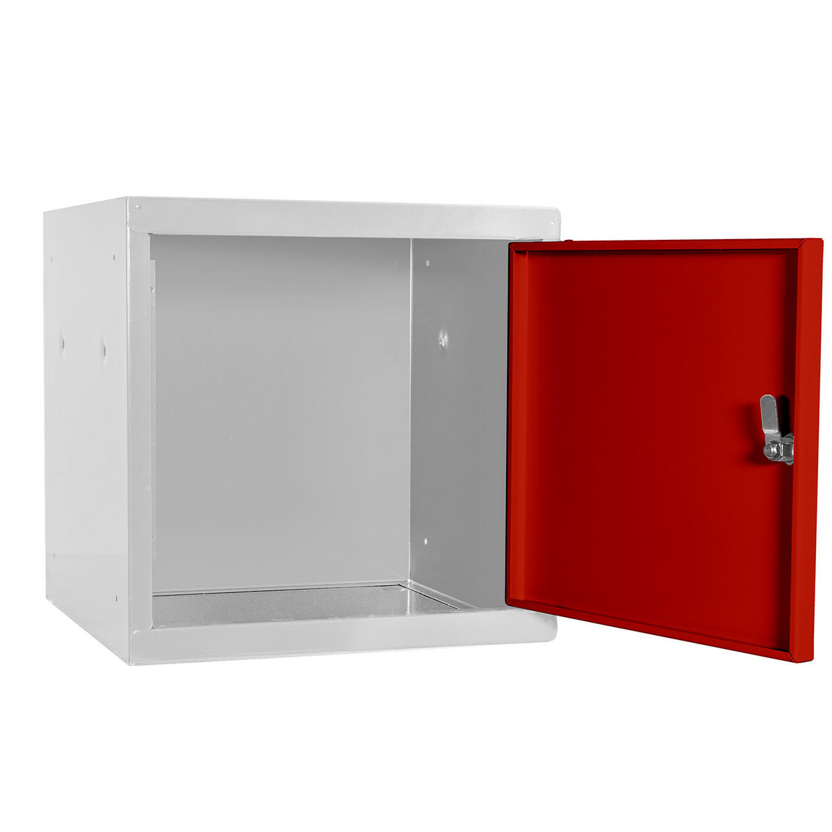 SCHLIESSFACHWÜRFEL 2x Blocky mit Drehriegelschloss für Vorhängeschloss 40x40x40cm Lichtgrau/Rot - Rot/Grau, Metall (40/40/40cm) - PROREGAL