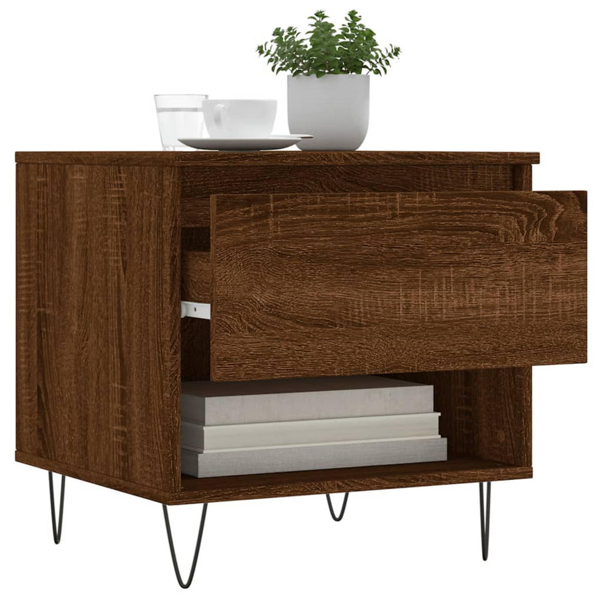 COUCHTISCHE 2 Stk. Braun Eichen-Optik 50x46x50 cm Holzwerkstoff - Braun, Holzwerkstoff (50/50/46cm) - furnicato