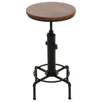 BARTISCH rund Schwarz, Braun - Schwarz/Braun, Holz (50/104/50cm) - MCW