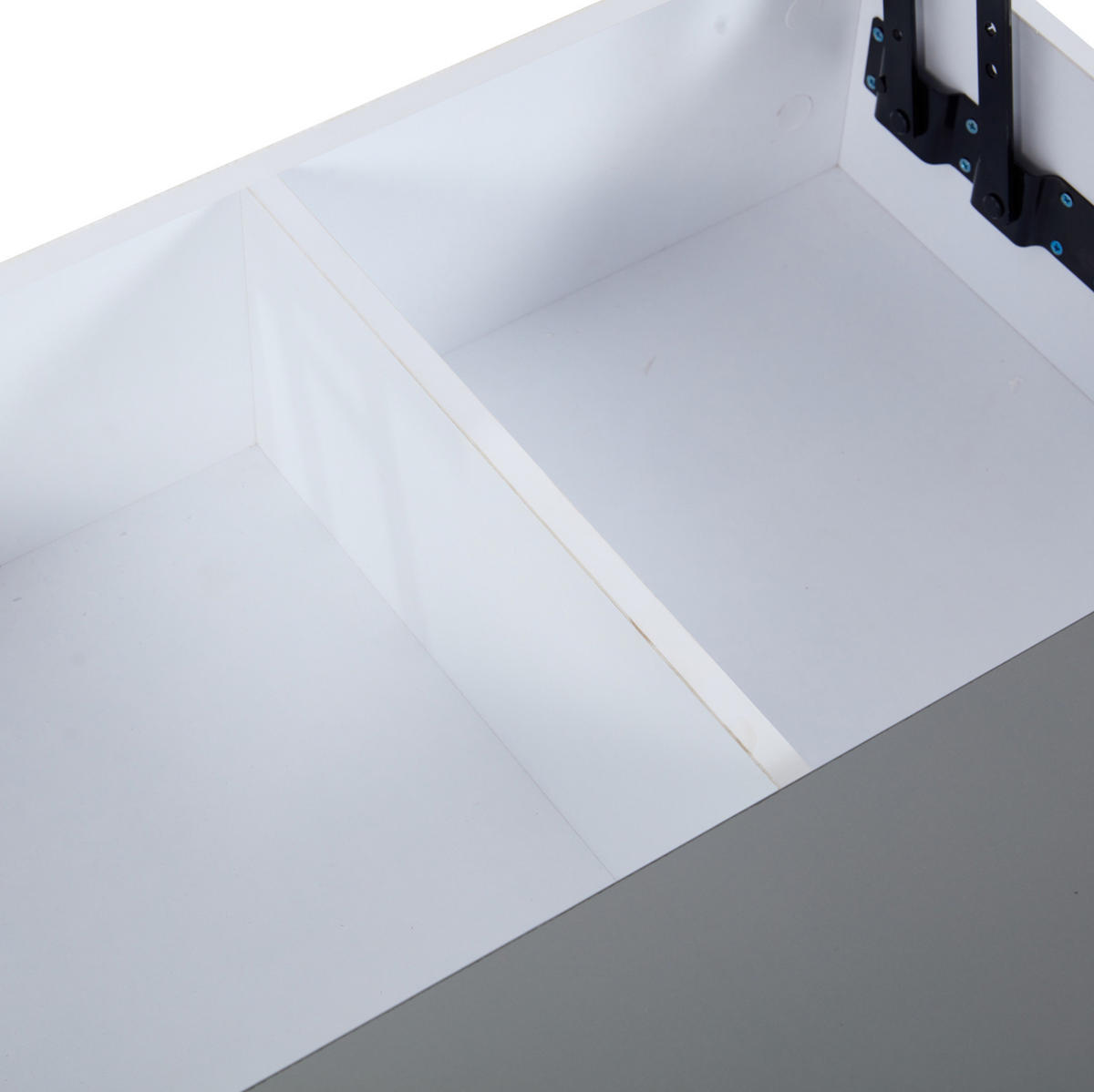 KONFERENČNÍ stolek z MDF, 70/70/35 cm bílý/šedý, výškově nastavitelný s LED a úložným prostorem - bílá, kompozitní dřevo (70/70/35cm) - BEAOK