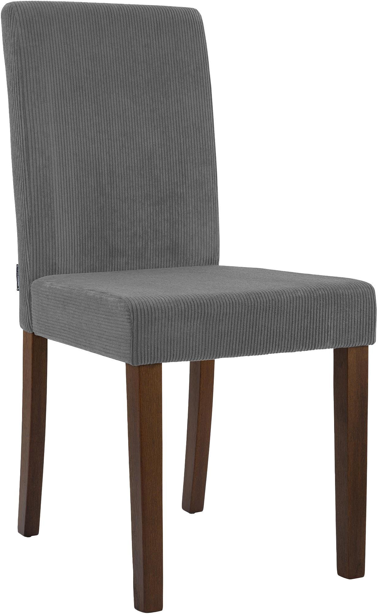 ESSZIMMERSTUHL Cord Grau - Grau, Holz/Textil (41/91/47cm) - CLP