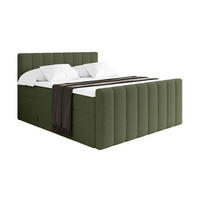 BOXSPRINGOVÁ POSTEL s matrací H3/H4 - OTTA-Z KING - 160x200 cm Zelená - zelená barva, kompozitní dřevo (160/200cm) - ALTDECOR