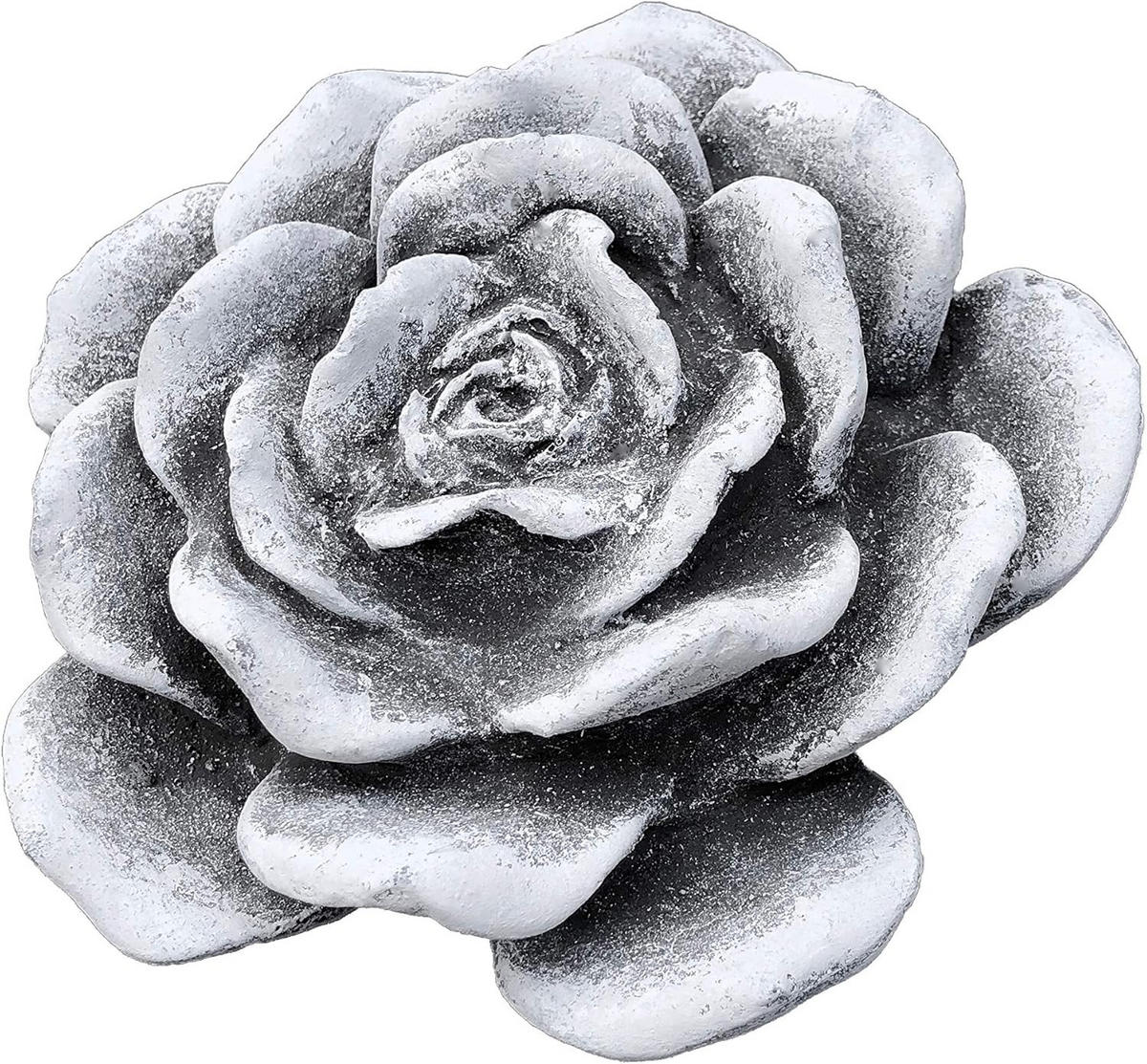 STEINFIGUR Stein Blüte groß, Frostfest, massiver Steinguss - Grau, Stein (15/8/15cm) - stoneandstyle