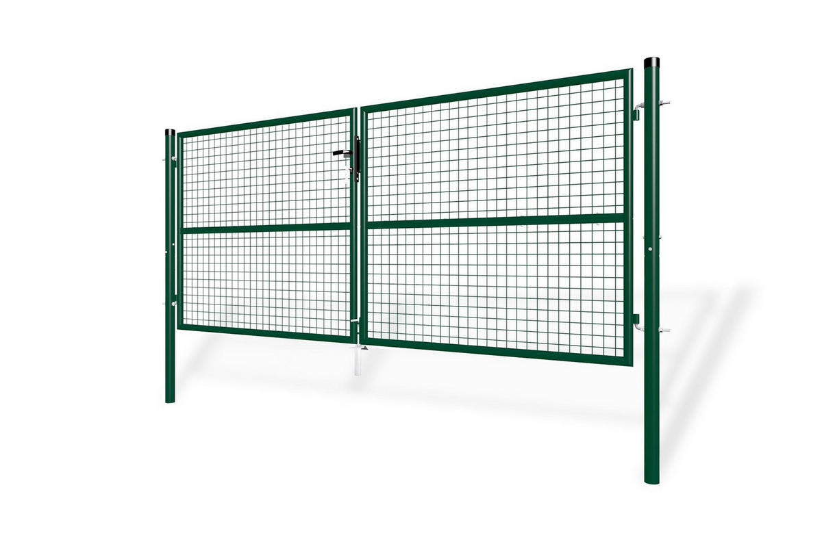 ZAUNTOR Olga Grün 3m H.130cm + TÜRCHEN 1m H.130cm - Grün, Metall (306/131cm) - Casanoov