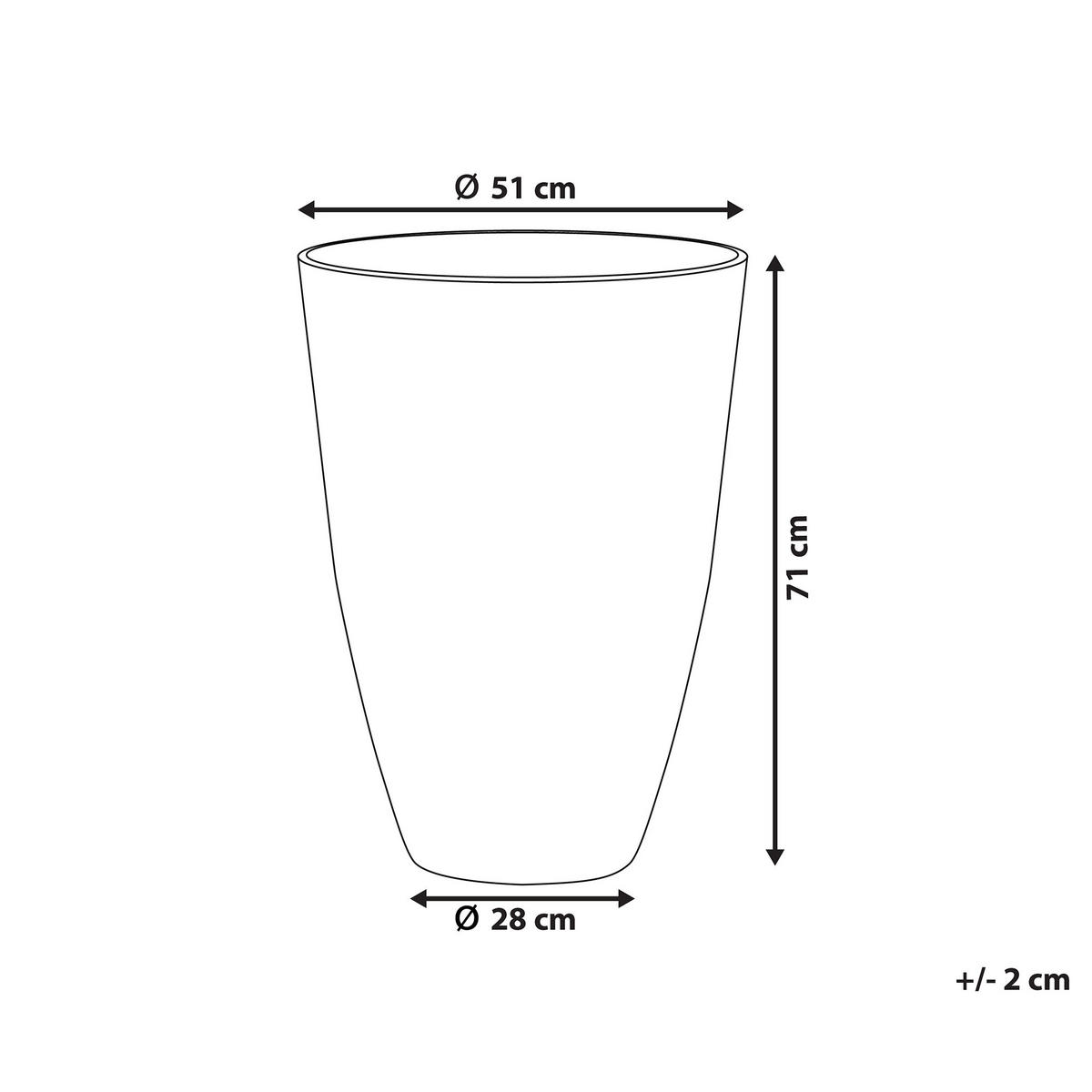 BLUMENTOPF grau rund 51/51/71 cm Camia - Grau, Stein (71cm) - Beliani