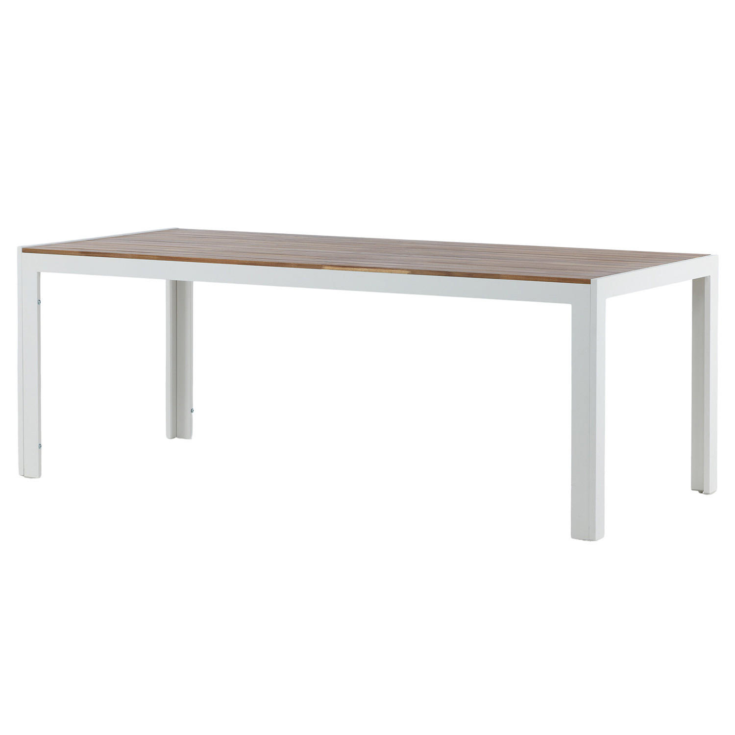 GARTENESSTISCH - Braun/Weiß, Holz (200/100/76cm) - home24
